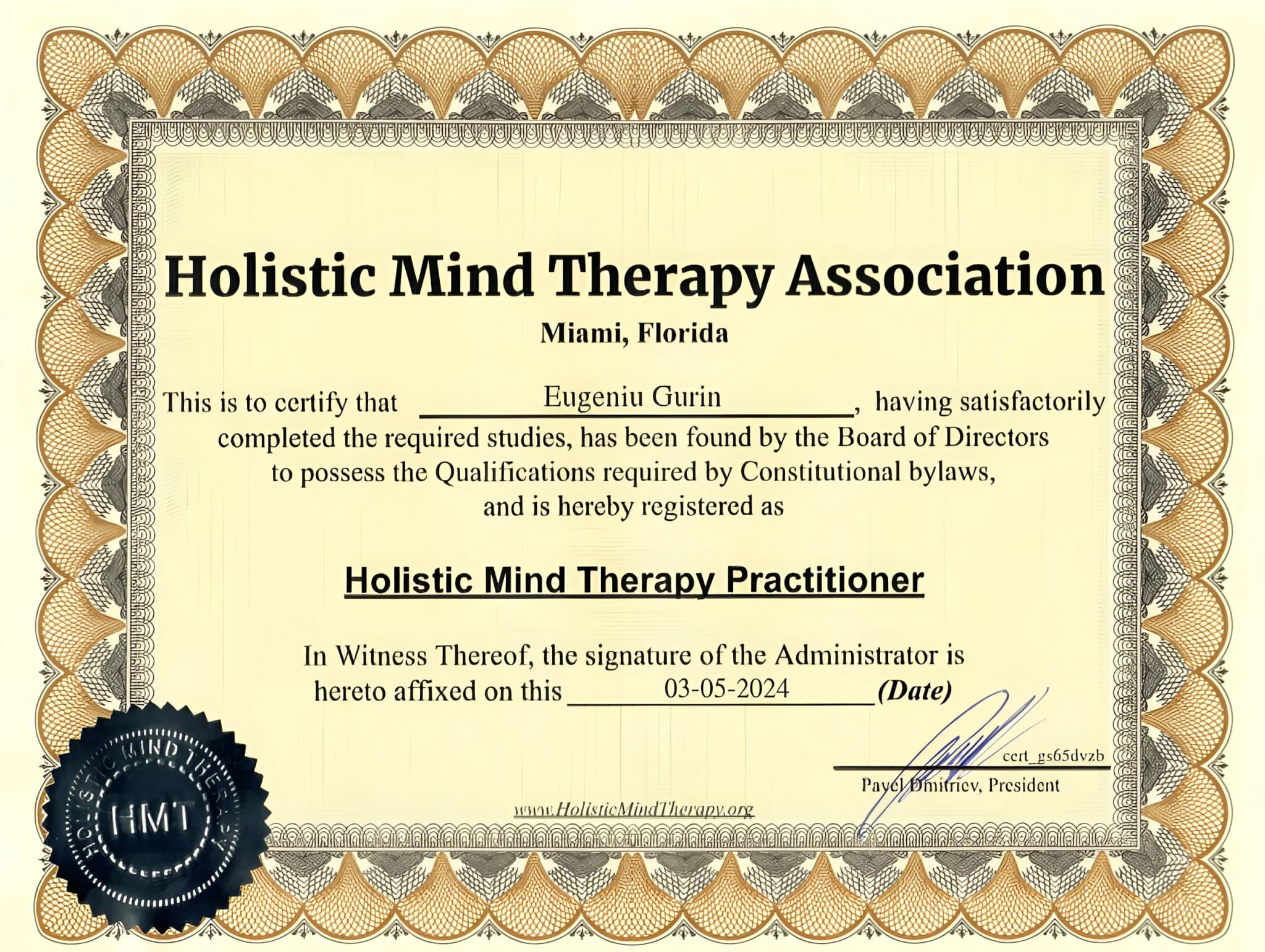 american academy of hypnosis certificate